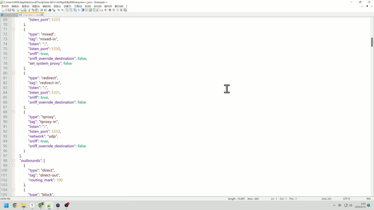 sing-box 配置文件逻辑结构图